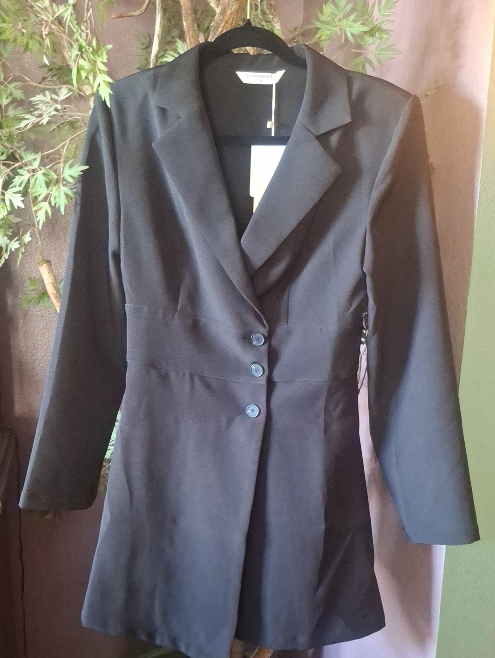 Commense Classic Black Women's Blazer Jacket - Tailored Three-Button